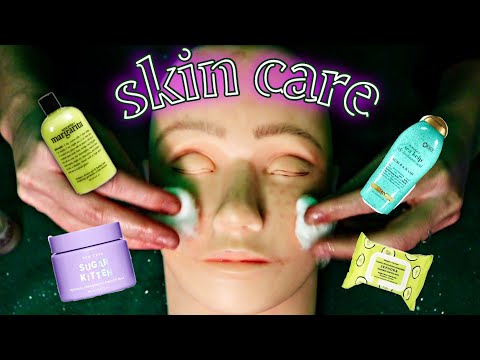 ASMR : SKIN CARE (on the mannequin) - rotina de cuidados com a pele