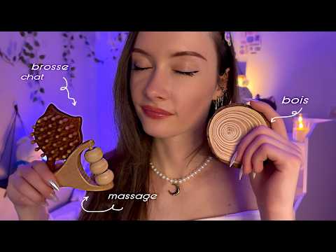 ASMR Je t'endors avec que du bois (tapping, scratching, massage du visage...) ✨