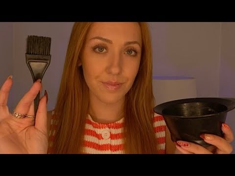 ASMR Hairsalon - colour, foils, cut, dry, hairstylist RP