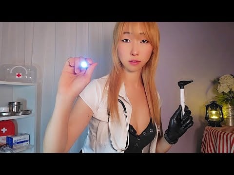 ASMR 🏥 Doctor gives you Eye & Ear Exam + Ear Cleaning