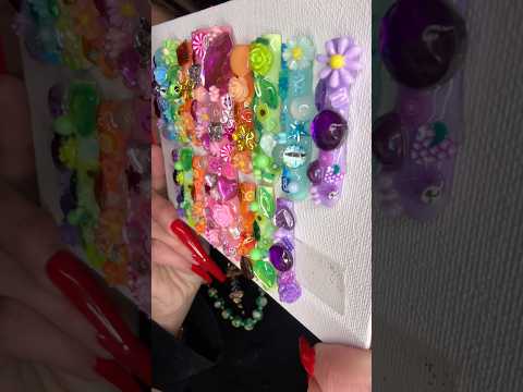 ASMR/ XXXL rainbow junk PRESS ON NAILS I MADE😍 #asmrnails #nails #bestlifebybrooke #pressonnails