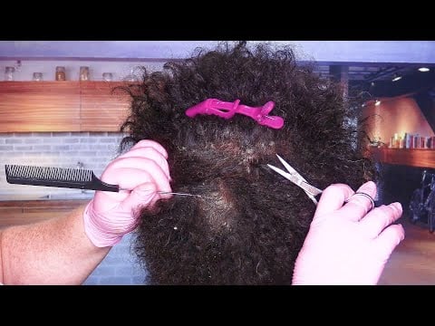 ASMR Scalp Check and Treatment, Haircut, Dandruff Removal, Afro Hair/Kinky Hair, Hairdresser RP