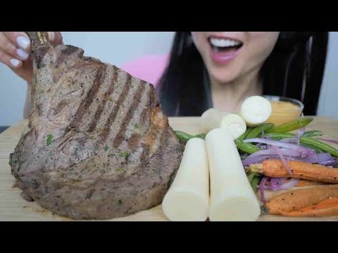 HALAL STEAK + VEGGIES (ASMR EATING SOUNDS) NO TALKING | SAS-ASMR