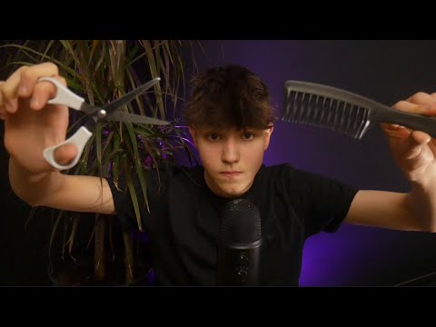 ASMR Haircut Roleplay (scissor, mouth, brushing)