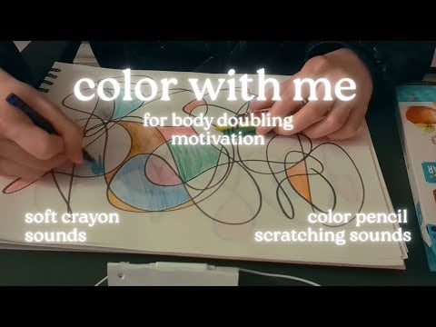 asmr coloring with me session🖍️soft crayon sounds, pencil scratching, clinking  & sorting