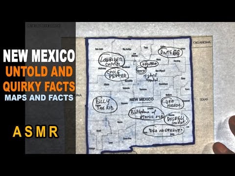 ASMR: NEW MEXICO state - The Untold and Quirky FACTS | Map outline with facts | ASMR maps and Facts