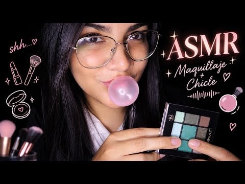 ASMR masticando chicle mientras me maquillo