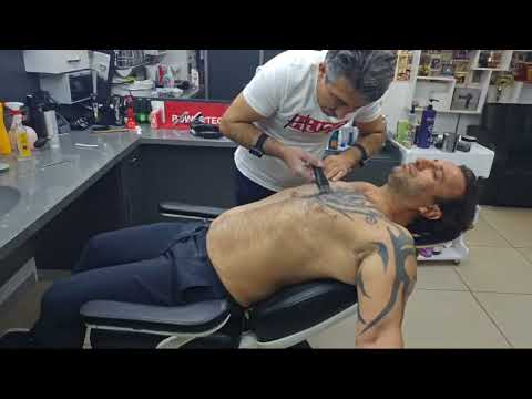 ASMR RELAXING MASSAGE AND CHEST HAIR SHAVE