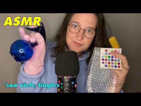 ASMR - Trigger Test 💜 Spülhandschuhe, Knisterfolie, Lockenwickler,... ✨ german/deutsch | Jasmin ASMR