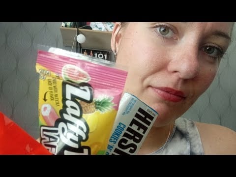 ASMR- Trying some american candy, mouth sounds, chewing