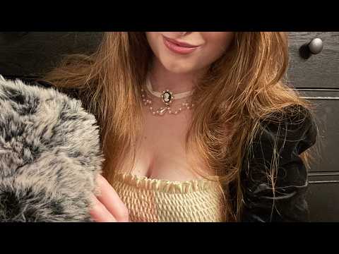 ASMR yap with me (whisper ramble & fluffy mic scratching)