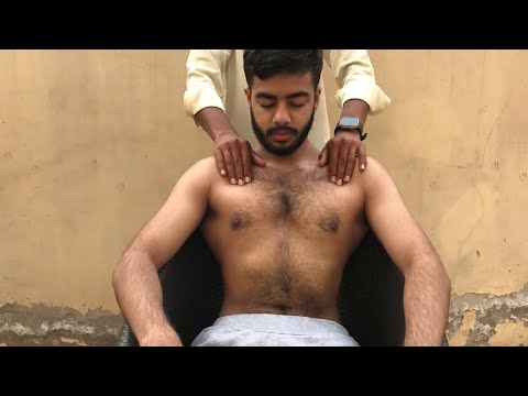 ASMR Deep Chest & Back Massage 💈| Relaxing Body Massage | ✅