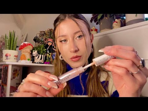 asmr | fast & aggressive makeup application | clicky inaudible whispering