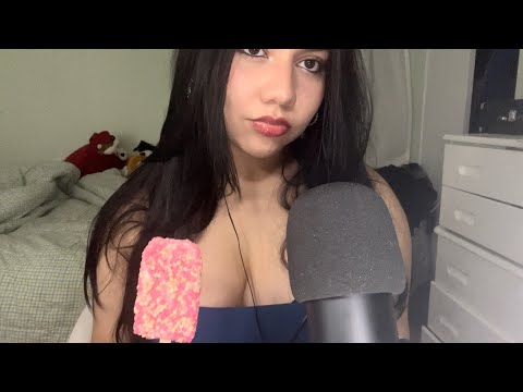 asmr eating strawberry shortcake icecream 🍓🍦