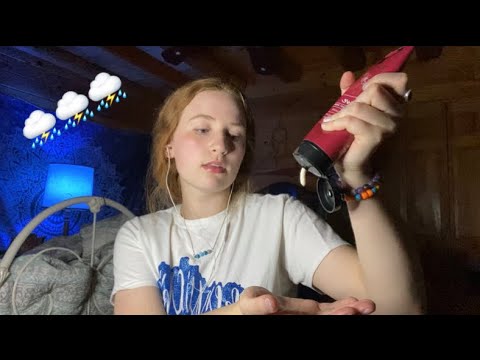 ASMR DURING A THUNDER STORM ⛈ RAIN SOUNDS ☔️ + RAMBLING