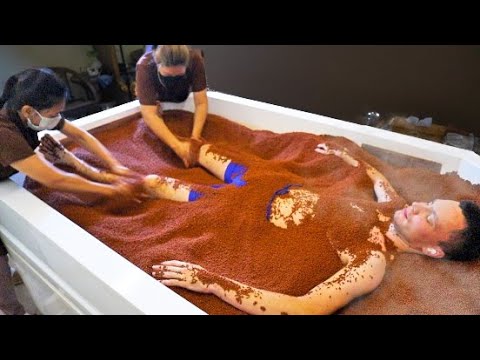 ASMR hot volcanic sand massage