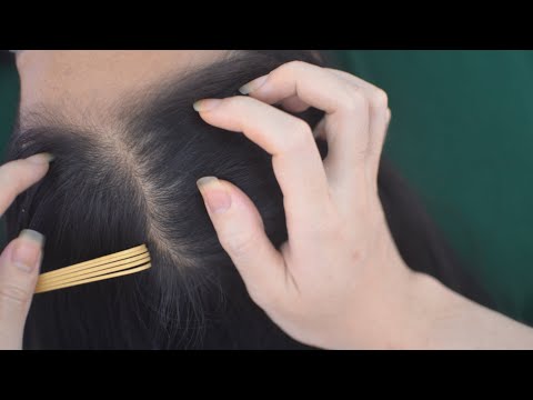 ASMR Relaxing Hair Sounds ( Scalp Scratch, Hair Combing Real Person ) For Anxiety Relief