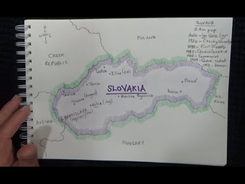 ASMR - Drawing a Map of Slovakia - Australian Accent - Chewing Gum & Quietly Whisper