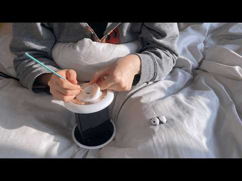 ASMR Bamboo Ear Cleaning and Rain Sounds for Deep Sleep ☔ (No Talking) 3Dio, ear blowing / 耳かき 【3Hr】