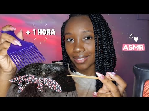 + 1 HORA DE ASMR | TIRANDO CASPA DO SEU CABELO ATÉ VOCÊ DORMIR😴(Roleplay com sussurros) 