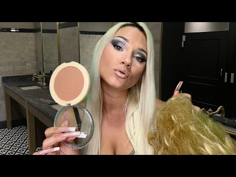 ASMR 2000's Party Girl Does Your Hair and Makeup in a Club (Roleplay)