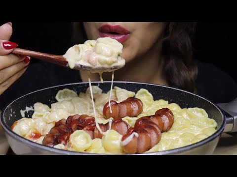 ASMR REALLY CHEESY CREAMY GNOCCHI PASTA SAUSAGES MUKBANG CREMA ASMR #asmr #mukbang #gnocchi #pasta