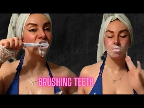 ASMR  BRUSHING MY TEETH