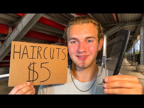 ASMR $5 Haircut under high school bleachers
