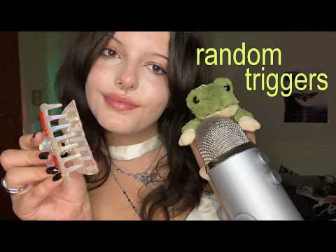 Random Trigger Assortment ASMR | Fast (sticky) Tapping, Reading Poetry, Scratching, Whispering, etc/