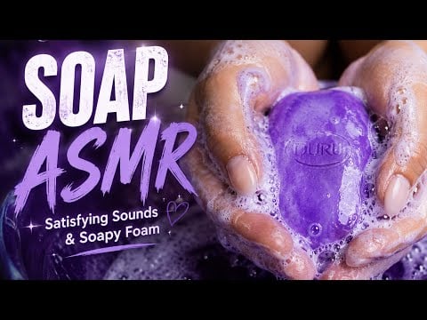 Purple Soap ASMR 💜 Satisfying Hand Washing & Relaxing Soap Sounds # soap #asmr #satisfying #relax 