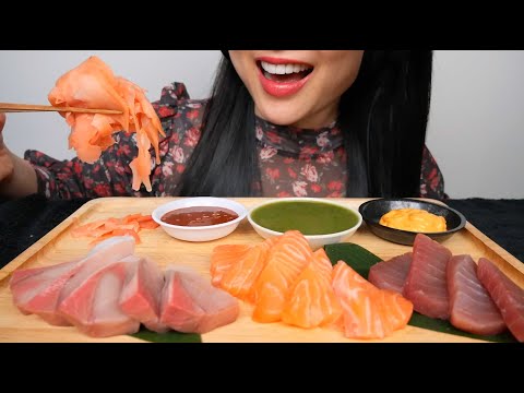 SASHIMI PLATTER (ASMR EATING SOUNDS) LIGHT WHISPERS | SAS-ASMR