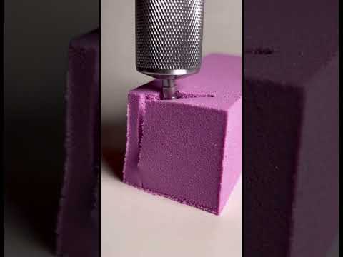 The MOST Satisfying ASMR Pink Kinetic Sand Block Cutting You'll See