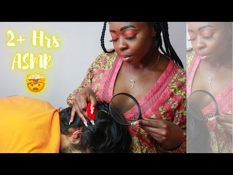 ASMR Lice Check | Scalp inspection with nails ~ high focus & concentration 🧐 2+Hrs