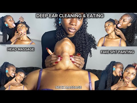 ASMR Deep Ear Cleaning* Ear Flossing, PimplePopping, Head Scratching & Ear Eating nitpicking