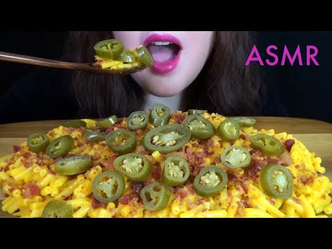 ASMR Jalapeño Bacon Mac & Cheese - EXTREMELY Satisfying Eating Sounds!
