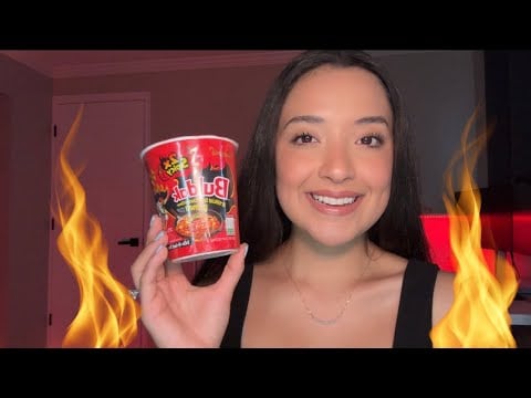 ASMR | Eating spicy Buldak noodles 🔥🥵 + announcement for the girlsss ✨