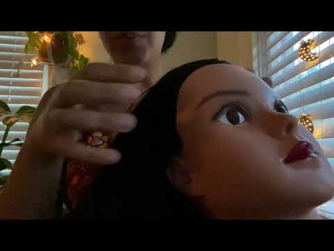 ASMR Relaxing Scalp Massage & ￼ Whispers (￼ Mannequin Head )