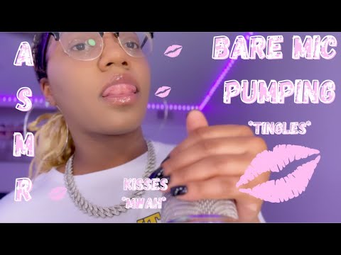 ASMR ✮  Bare Mic Pumping ( Mouth Sounds, Countdown, Kisses, Up-Close, Lipgloss) 🌸🩷