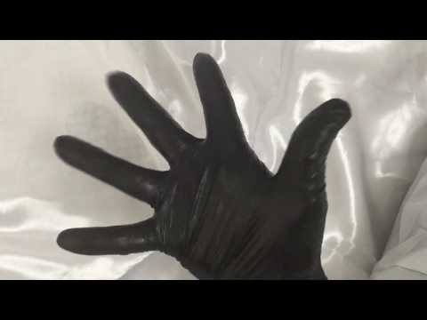 Latex Free Gloves 💢 Layering with Lace Opera Gloves & OIL [[ASMR]]