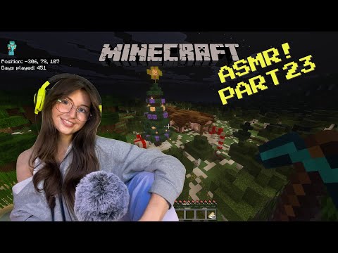 ASMR 1 hour build with me Minecraft gameplay! (PS5 controller sounds, whispers) Pokémon Advent Day 7