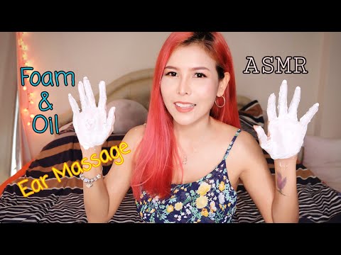 ASMR ไทย🇹🇭 นวดหูด้วยโฟม และ น้ำมัน 50 นาที Glove,) Foam & Oil Ear Massage