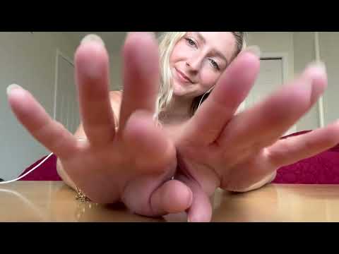 Up Close Tapping and Scratching a Desk ASMR