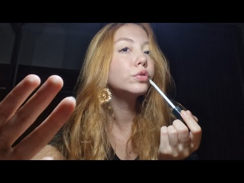 ASMR me maquiando 💄 sons de boca, conversas, tapping