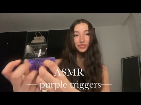 Asmr purple triggers ( tapping & scratching ) 🎀💤