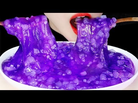 CRAZY SOUND EDIBLE SLIME ASMR EDIBLE SLIME RECIPE, SLIME JELLY MUKBANG COCONUT JELLY ASMR 🍇
