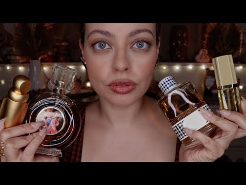 ASMR| VINTAGE PERFUME COLLECTION - (glass tapping, lid sounds, liquid sounds) Soft Spoken