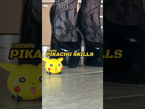 Pea vs. Pikachu! Oddly Satisfying High Heels Crushing Toys! ASMR