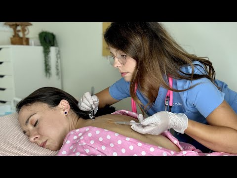 ASMR She Fell Deep Asleep | Cranial Nerve & Back Exam, Hairline Pressure Point Therapy, Scalp