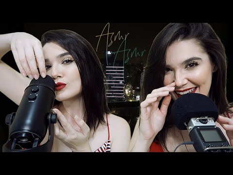 ASMR TWIN: GÊMEAS TE ARREPIANDO / MOUTH SOUNDS E MIC SCRATCHING - Naiane