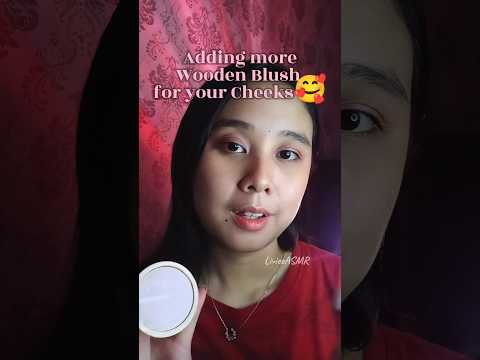ASMR Adding More Wooden Blush for your Cheeks 🥰 #asmr #makeup #wooden #woodenmakeup